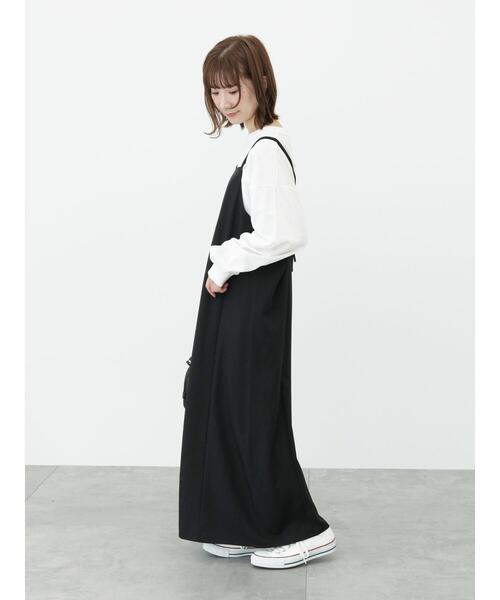 Samansa Mos2 blue（サマンサモスモスブルー）の「キャミワンピース（ワンピース・レディース・ライトベージュ/ブラック/イエロー・ﾌﾘ-）」の19枚目の写真