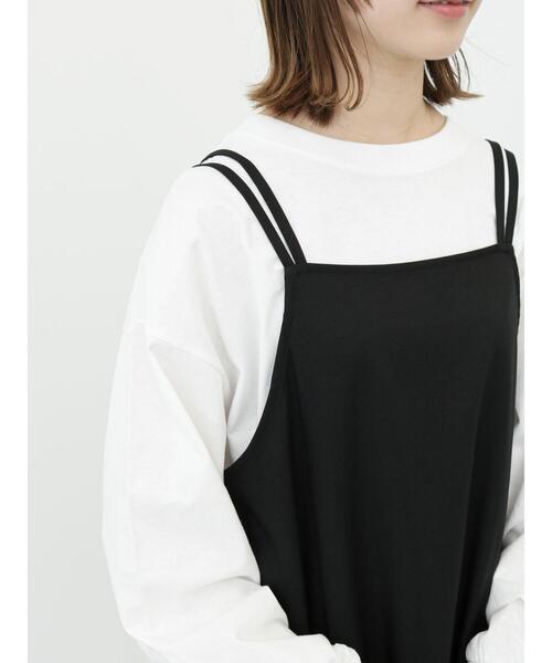 Samansa Mos2 blue（サマンサモスモスブルー）の「キャミワンピース（ワンピース・レディース・ライトベージュ/ブラック/イエロー・ﾌﾘ-）」の22枚目の写真