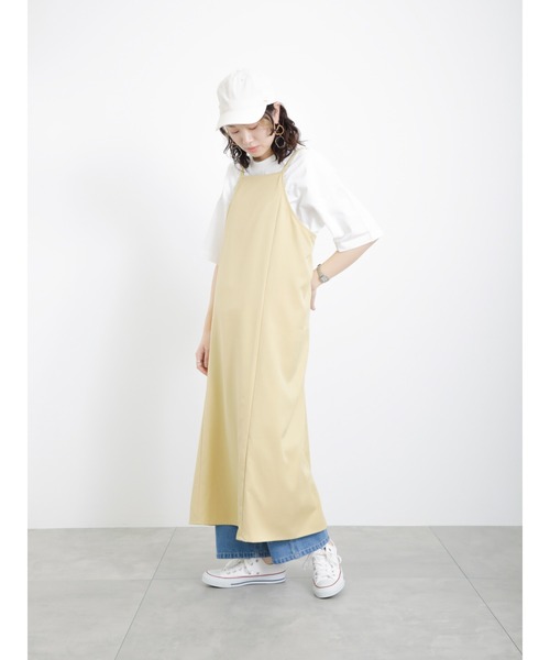 Samansa Mos2 blue（サマンサモスモスブルー）の「キャミワンピース（ワンピース・レディース・ライトベージュ/ブラック/イエロー・ﾌﾘ-）」の5枚目の写真