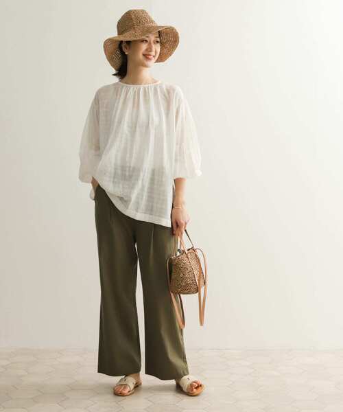 URBAN RESEARCH DOORS（アーバンリサーチドアーズ）の「レーヨンコットンイージーパンツ（その他パンツ・レディース・カーキ/ネイビー/ブラック・SMALL/MEDIUM）」の7枚目の写真