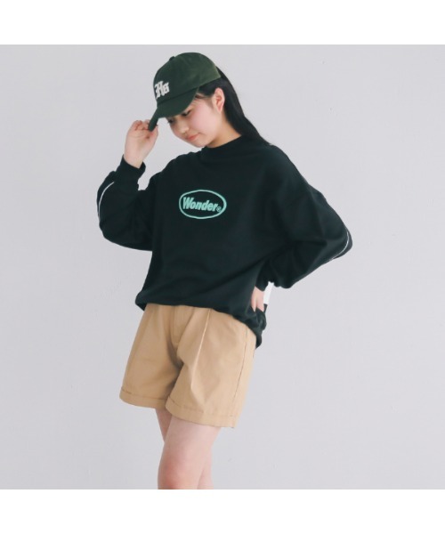 jeans-b（ジーンズベー）の「ジーンズベー Wonderワイドトレーナー（スウェット・キッズ・ブラック/オフホワイト・140cm/150cm/160cm）」の2枚目の写真