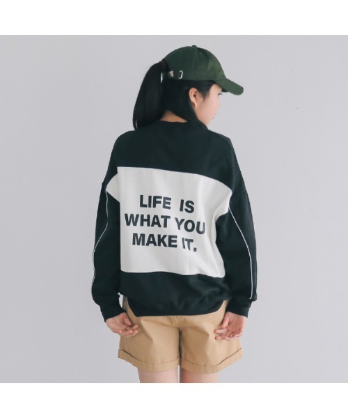 jeans-b（ジーンズベー）の「ジーンズベー Wonderワイドトレーナー（スウェット・キッズ・ブラック/オフホワイト・140cm/150cm/160cm）」の19枚目の写真