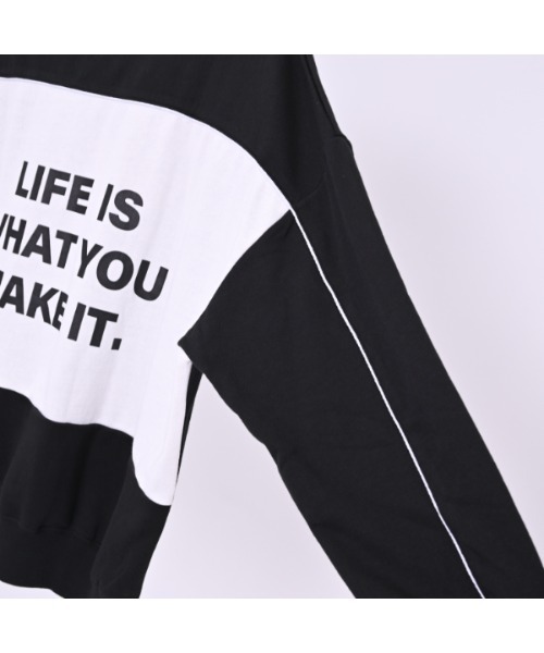 jeans-b（ジーンズベー）の「ジーンズベー Wonderワイドトレーナー（スウェット・キッズ・ブラック/オフホワイト・140cm/150cm/160cm）」の5枚目の写真