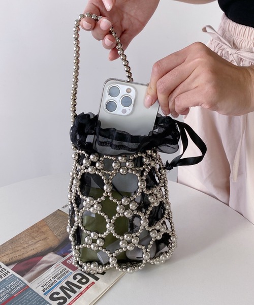 wears（ウェアーズ）の「ビーズミニバッグ（ハンドバッグ・レディース・アイボリー/シルバー/クリア・FREE）」の11枚目の写真