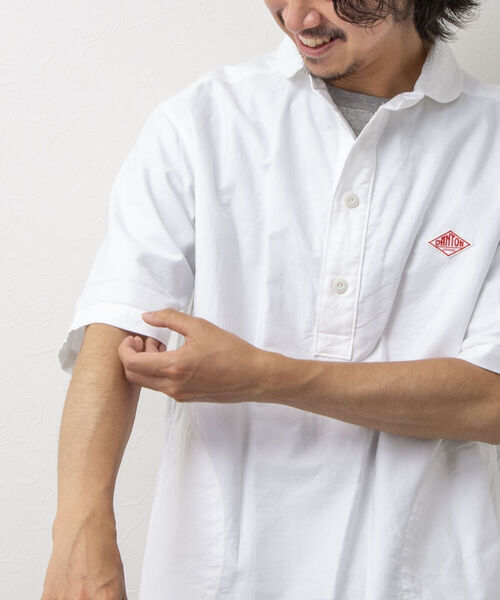ヨ*コ様 DANTON ダントンホワイト半袖シャツ スタンドカラー36 danton-yoxjd3606_2.jpg