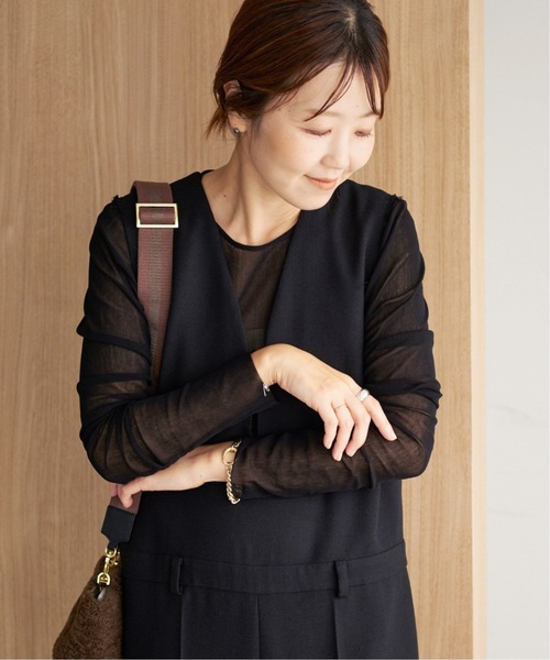 plage（プラージュ）の「《追加》Mesh Sheer ロンT 4（Tシャツ/カットソー・レディース・ベージュ/ホワイト×ホワイト/ブラック・FREE）」の9枚目の写真