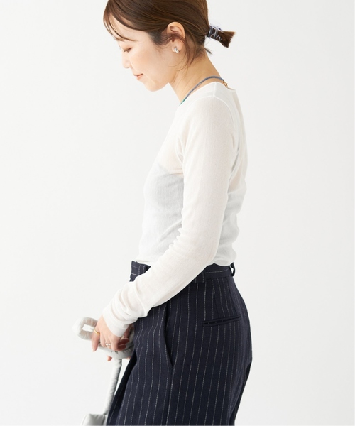 plage（プラージュ）の「《追加》Mesh Sheer ロンT 4（Tシャツ/カットソー・レディース・ベージュ/ホワイト×ホワイト/ブラック・FREE）」の13枚目の写真