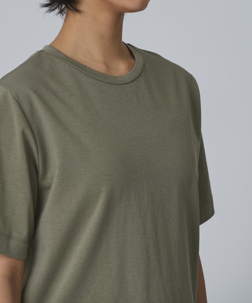 Abor（アボア）の「【Abor】ヘムスリットハーフスリーブTシャツ（Tシャツ/カットソー・レディース・ブラック/アイボリー/カーキ・FREE）」の15枚目の写真