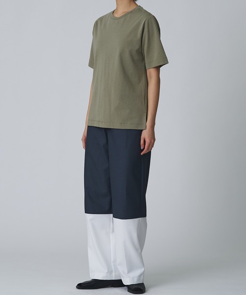 Abor（アボア）の「【Abor】ヘムスリットハーフスリーブTシャツ（Tシャツ/カットソー・レディース・ブラック/アイボリー/カーキ・FREE）」の17枚目の写真