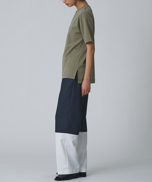 Abor（アボア）の「【Abor】ヘムスリットハーフスリーブTシャツ（Tシャツ/カットソー・レディース・ブラック/アイボリー/カーキ・FREE）」の18枚目の写真