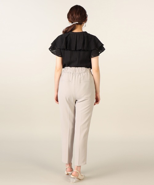 LAISSE PASSE（レッセパッセ）の「ハイストレッチテーパードパンツ（スラックス・レディース・ネイビー/サックスブルー/グレイッシュベージュ・MEDIUM/SMALL）」の6枚目の写真