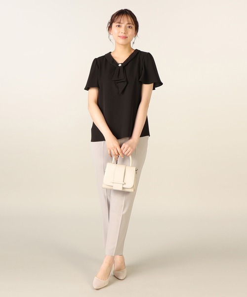 LAISSE PASSE（レッセパッセ）の「ハイストレッチテーパードパンツ（スラックス・レディース・ネイビー/サックスブルー/グレイッシュベージュ・MEDIUM/SMALL）」の12枚目の写真