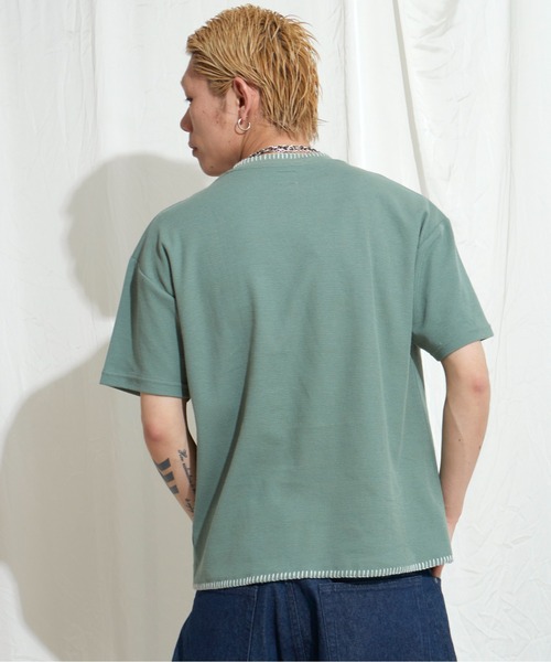 NO NEED(ノーニード)の「サカリバポケT(Tシャツ/カットソー・メンズ・ブラック/オフホワイト/グリーン系・M/L)」の6枚目の写真