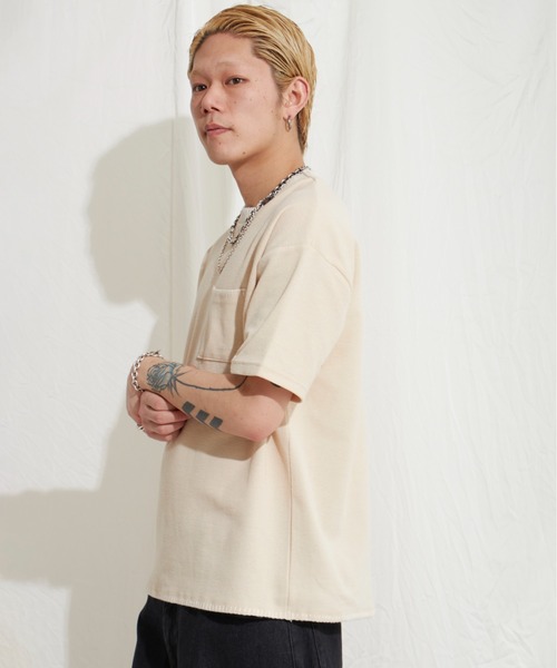 NO NEED(ノーニード)の「サカリバポケT(Tシャツ/カットソー・メンズ・ブラック/オフホワイト/グリーン系・M/L)」の14枚目の写真