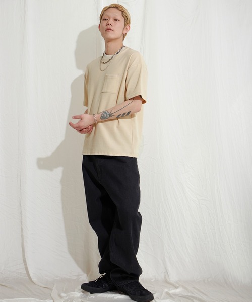 NO NEED(ノーニード)の「サカリバポケT(Tシャツ/カットソー・メンズ・ブラック/オフホワイト/グリーン系・M/L)」の15枚目の写真