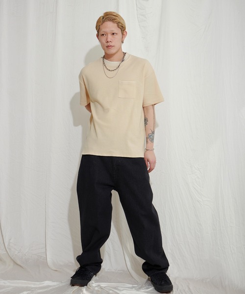 NO NEED(ノーニード)の「サカリバポケT(Tシャツ/カットソー・メンズ・ブラック/オフホワイト/グリーン系・M/L)」の16枚目の写真