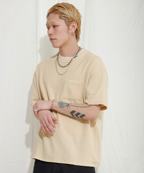 NO NEED(ノーニード)の「サカリバポケT(Tシャツ/カットソー・メンズ・ブラック/オフホワイト/グリーン系・M/L)」の12枚目の写真
