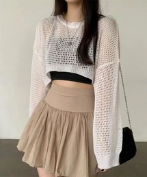 【sevens】メッシュ編み短丈カットソー