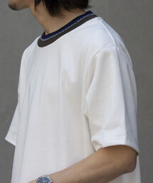 GLOSTER | 【GLOSTER/グロスター】配色リブ ニットリブポンチTシャツ 切り替え(Tシャツ/カットソー)