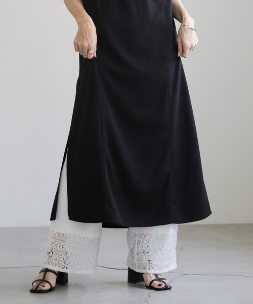 select MOCA（セレクトモカ）の「ワッフルキーネックワンピース（ワンピース・レディース・アイボリー/ブラック・FREE）」の8枚目の写真