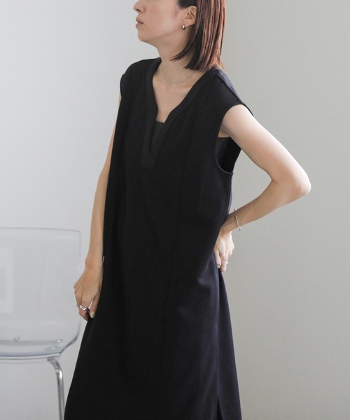 select MOCA（セレクトモカ）の「ワッフルキーネックワンピース（ワンピース・レディース・アイボリー/ブラック・FREE）」の20枚目の写真