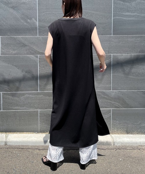 select MOCA（セレクトモカ）の「ワッフルキーネックワンピース（ワンピース・レディース・アイボリー/ブラック・FREE）」の15枚目の写真