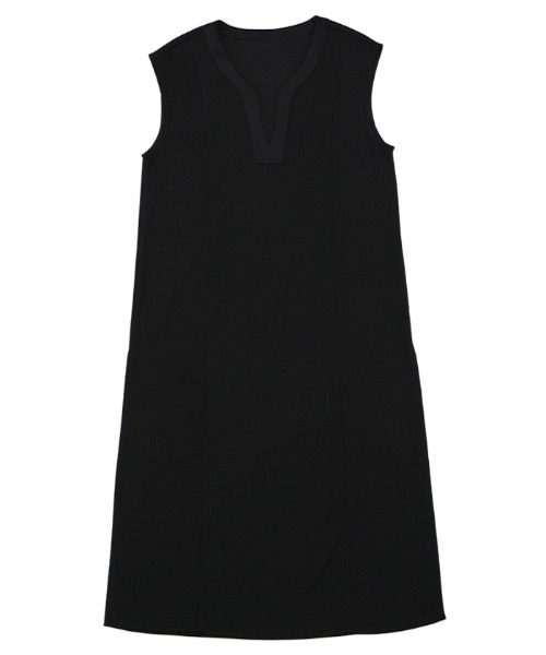 select MOCA（セレクトモカ）の「ワッフルキーネックワンピース（ワンピース・レディース・アイボリー/ブラック・FREE）」の9枚目の写真