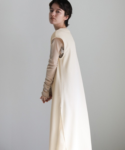 select MOCA（セレクトモカ）の「ワッフルキーネックワンピース（ワンピース・レディース・アイボリー/ブラック・FREE）」の19枚目の写真