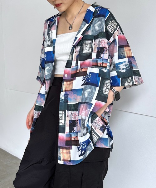 PAGEBOY（ページボーイ）の「ガラアソートショートスリーブシャツ（シャツ/ブラウス・レディース・ブラック系その他/ゼブラ/ホワイト系その他/ホワイト系その他2/ブルー系その他・FREE）」の2枚目の写真