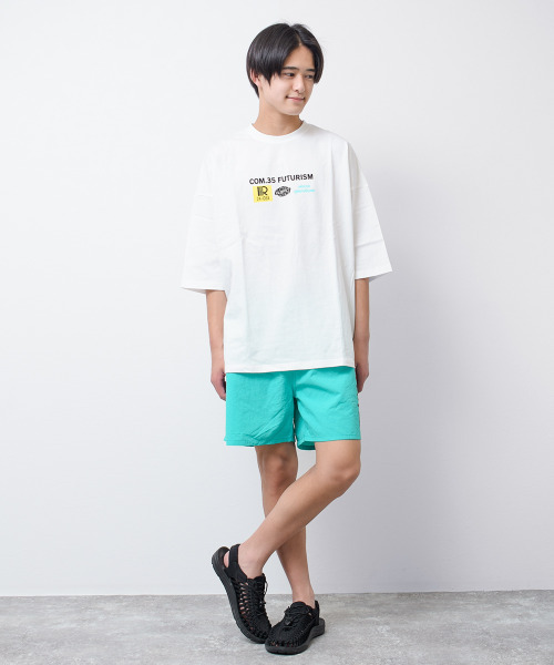 セール】【水着/撥水素材】ロゴプリントスイムショートパンツ