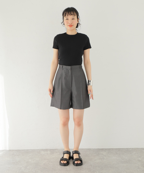 TELA（テラ）の「【TELA/テラ】ショートパンツ（その他パンツ・レディース・チャコールグレー・40/42）」の3枚目の写真