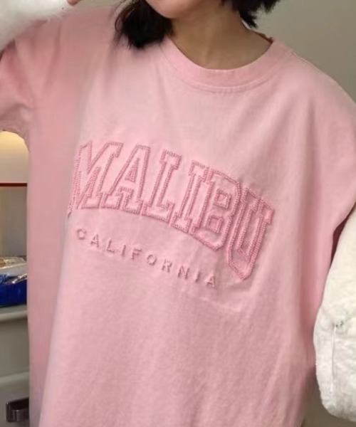 CREARE -LINO-（クレアーレリノ）の「天竺 立体カレッジロゴ オーバーサイズ Tシャツ<ユニセックス>（Tシャツ/カットソー・メンズ・ブルー系その他/ブルー/グレー/ライトグレー/ライトブルー/ブラック/シルバー/ピンク/チャコール/ネイビー/アイボリー/グレー系その他/ブラック系その他・FREE/MEDIUM/LARGE）」の19枚目の写真