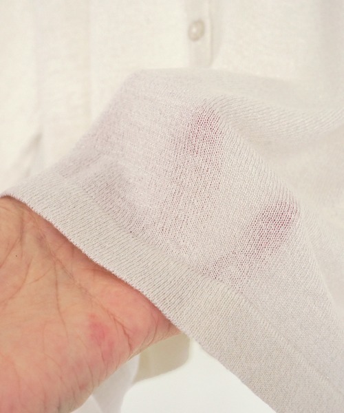 flower（フラワー）の「スパークルシアーニット（カーディガン/ボレロ・レディース・ホワイト/ピンク・FREE）」の13枚目の写真