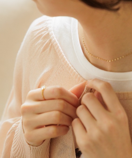 flower（フラワー）の「スパークルシアーニット（カーディガン/ボレロ・レディース・ホワイト/ピンク・FREE）」の12枚目の写真