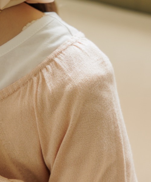 flower（フラワー）の「スパークルシアーニット（カーディガン/ボレロ・レディース・ホワイト/ピンク・FREE）」の15枚目の写真