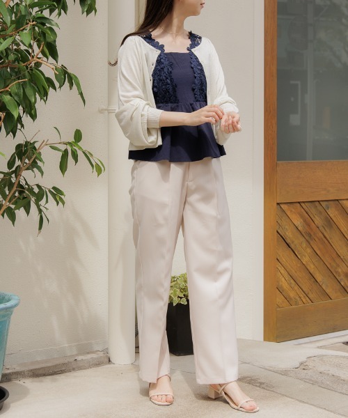 flower（フラワー）の「スパークルシアーニット（カーディガン/ボレロ・レディース・ホワイト/ピンク・FREE）」の17枚目の写真