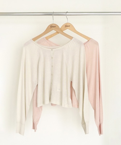 flower（フラワー）の「スパークルシアーニット（カーディガン/ボレロ・レディース・ホワイト/ピンク・FREE）」の18枚目の写真
