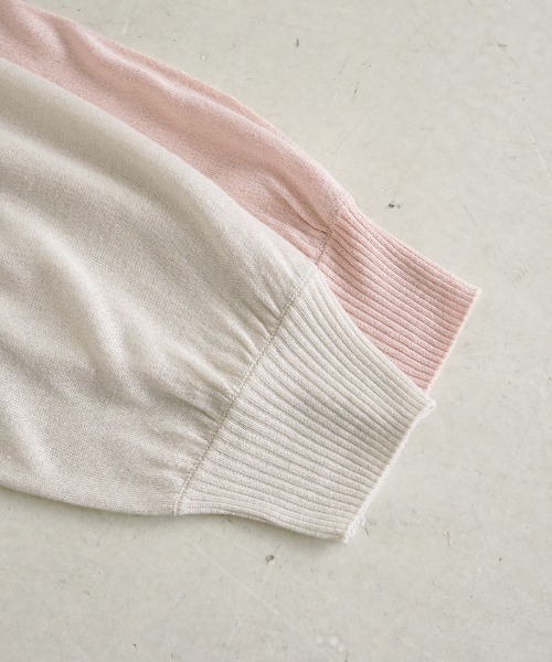 flower（フラワー）の「スパークルシアーニット（カーディガン/ボレロ・レディース・ホワイト/ピンク・FREE）」の4枚目の写真