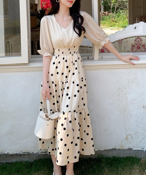 【新品】TOCCA ツイードドット柄 半袖 ワンピース 6 ホワイト セール】レディース 半袖フリルドット柄セットアップ風ワンピース