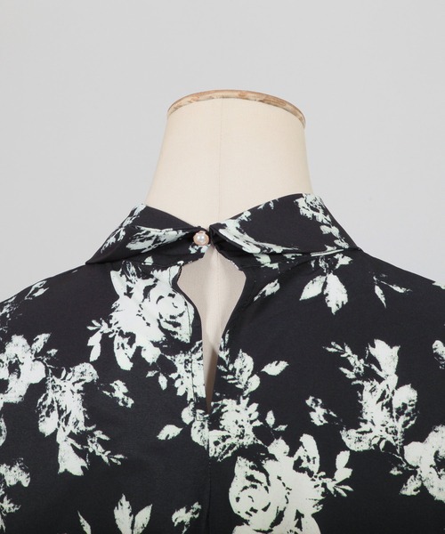 ブラウス シャツ ノースリーブ花柄ボウタイブラウス/23130 レディース Julia Boutique ブラウス シャツ ノースリーブ花柄ボウタイ