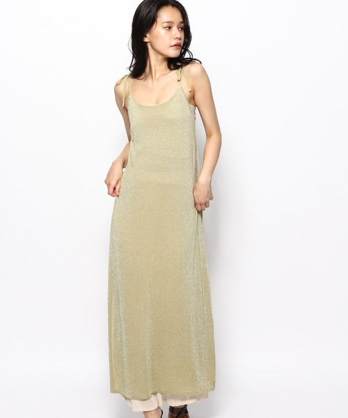 FOREVER 21（フォーエバー トゥエンティーワン）の「シアーニットキャミワンピース（ワンピース・レディース・ライトグリーン/ブラック/オフホワイト・FREE）」の3枚目の写真