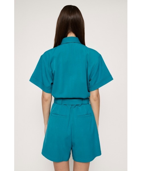 サロペット・オーバーオール・オールインワン Side Ribbon Voluminous Rompers Ameri（アメリ）の「BOX SIDE RIBBON ROMPERS（つなぎ