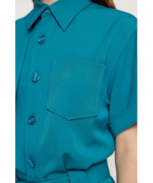 SLY（スライ）の「WIDE S/L ROMPERS ワイドスリーブ ロンパース オールインワン つなぎ ラクチン １枚（サロペット/オーバーオール・レディース・アイボリー/ブラック/ターコイズブルー・FREE）」の18枚目の写真