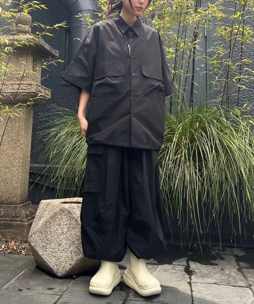 ブラウス シャツ WHITELAND/ホワイトランド/NYLON SS SHIRT レディース メンズ WHITELAND ブラウス シャツ WHITELAND/ホワイトランド/NYLON SS