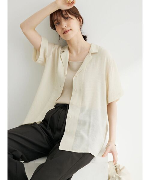 【原価ぶっ壊し割引】リバースカラーのゆったりシャツ セール】ゆったり開襟シャツ（シャツ/ブラウス）｜Green Parks