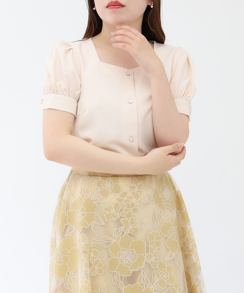 ASTORIA ODIER（アストリアオディール）の「スクエアネックブラウス（シャツ/ブラウス・レディース・サックスブルー/ベージュ/ホワイト・MEDIUM）」の5枚目の写真