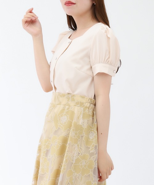 ASTORIA ODIER（アストリアオディール）の「スクエアネックブラウス（シャツ/ブラウス・レディース・サックスブルー/ベージュ/ホワイト・MEDIUM）」の12枚目の写真
