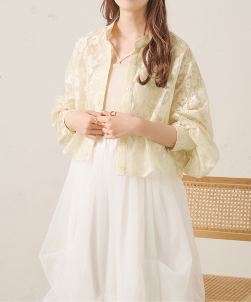Ambre Neige（アンブルネージュ）の「２WAYレースバンドカラーシャツ／WEB/EC限定商品（シャツ/ブラウス・レディース・オフホワイト/アイボリー・FREE）」の9枚目の写真