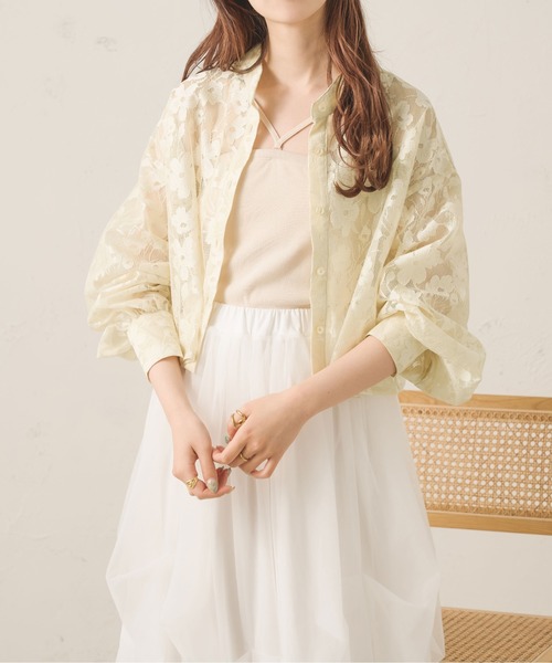 Ambre Neige（アンブルネージュ）の「２WAYレースバンドカラーシャツ／WEB/EC限定商品（シャツ/ブラウス・レディース・オフホワイト/アイボリー・FREE）」の10枚目の写真