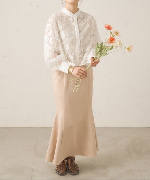 Ambre Neige（アンブルネージュ）の「２WAYレースバンドカラーシャツ／WEB/EC限定商品（シャツ/ブラウス・レディース・オフホワイト/アイボリー・FREE）」の8枚目の写真